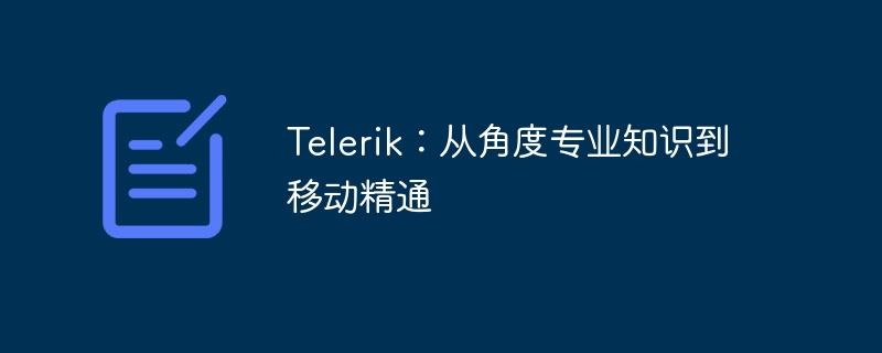 Telerik：从专业角度出发，掌握移动开发精通技巧