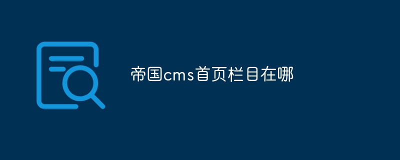 帝国CMS首页栏目生成：快速创建精美网站，提升用户体验